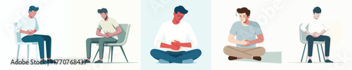 vector of a man experiencing digestive problems