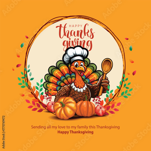 happy thanksgiving poster design. abstract vector illustration