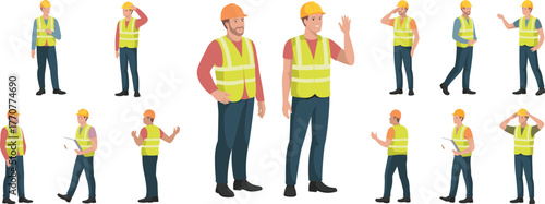 Construction workers, safety gear, teamwork, industrial site, hard hats, high visibility vests, planning, communication, labor force, engineering, infrastructure, occupational safety, jobsite,