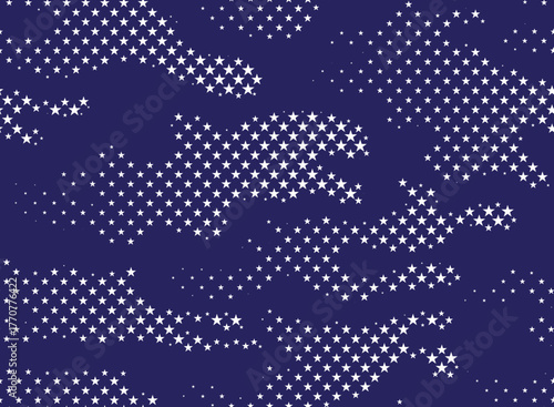 Seamless Star Camouflage halftone abstract pattern, Military Camouflage repeat pattern design for Army background, USA, america star pattern printing clothes, fabrics, sport  jersey texture print