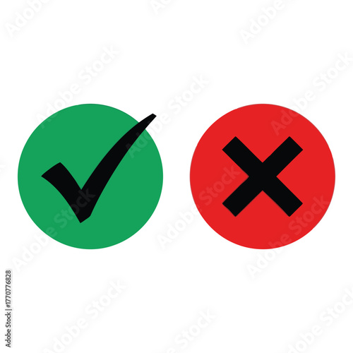 Checkmark and cross vector