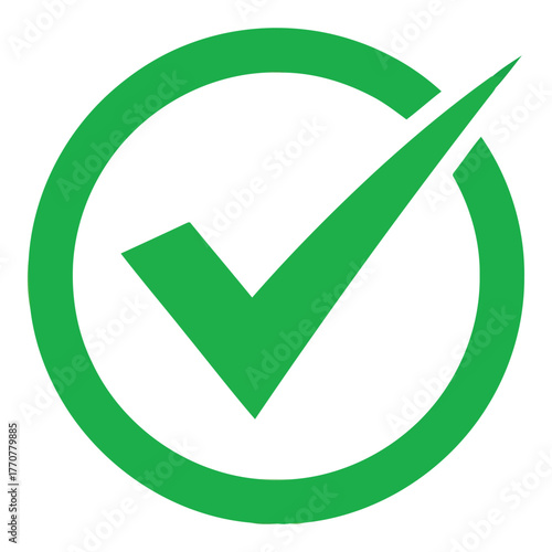 Checkmark inside a circle icon vector