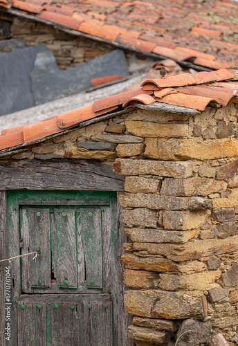 Old Rustic Stone House with Weathered Door