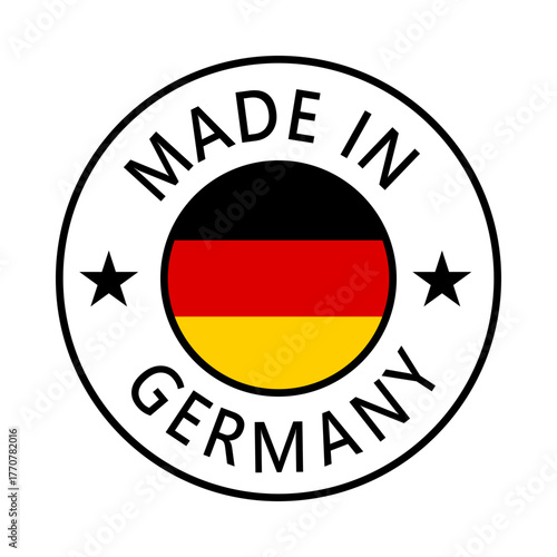 Free Download Germany Made in Stamp in circle with flag Vector template on white background - GFXLoad