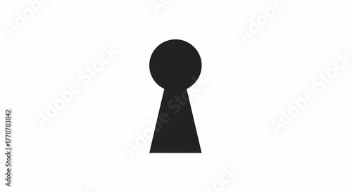 Black keyhole silhouette icon on white background