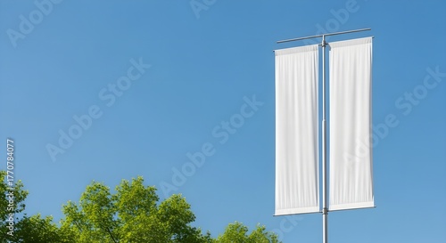 Empty Flag for Logo Graphic Design Mock Up