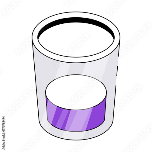 Drink glass icon, cocktail editable vector