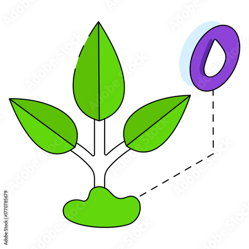 Vector design of growing plant, sprout icon 