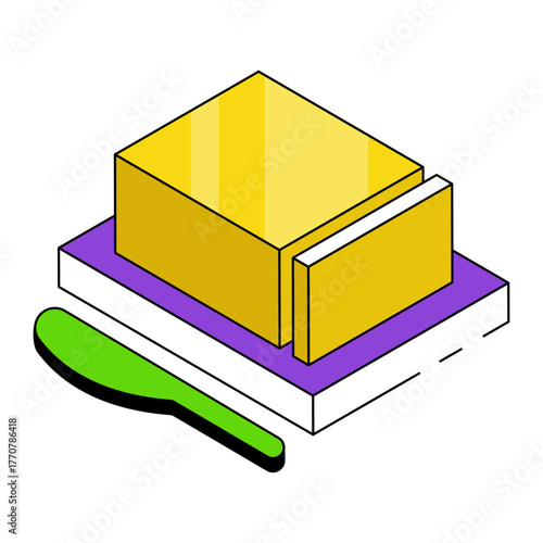 An icon design of butter block 