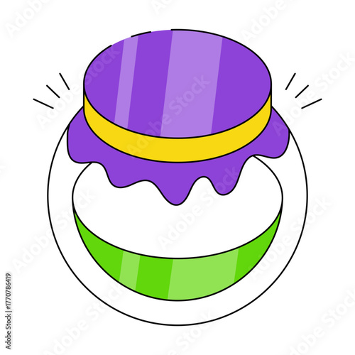 Conceptualizing isometric design icon of jam bottle 