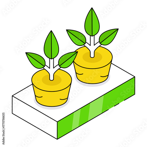 A unique design icon of potted plants