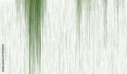 Abstract vertical green brush strokes on a textured white background isolated on white background