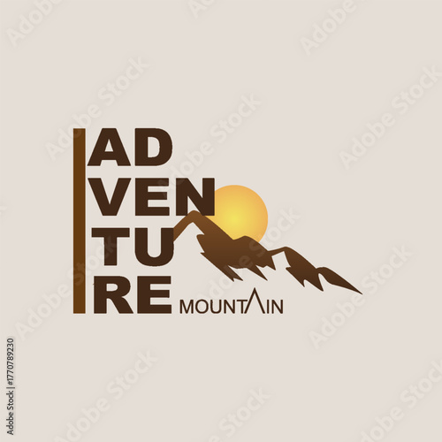 mountain papercut abstract vector modern design