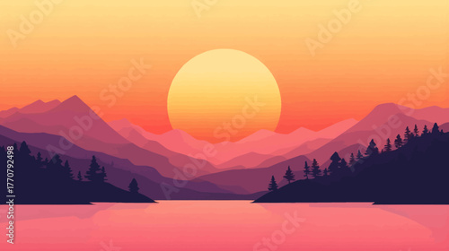 sunset over the mountains