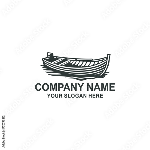 black boat logo vector illustration