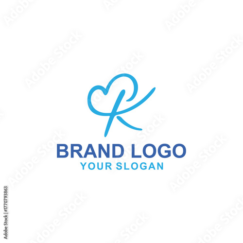 latter K blue logo vector illustration