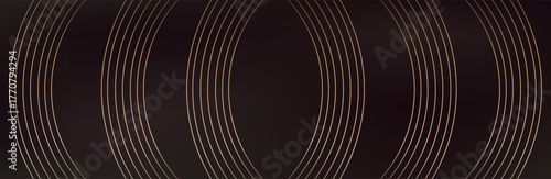 Premium background design with gold brown  line pattern (texture) in luxury pastel colour. Abstract horizontal vector template for business banner.dark brown background with golden brown circles. 