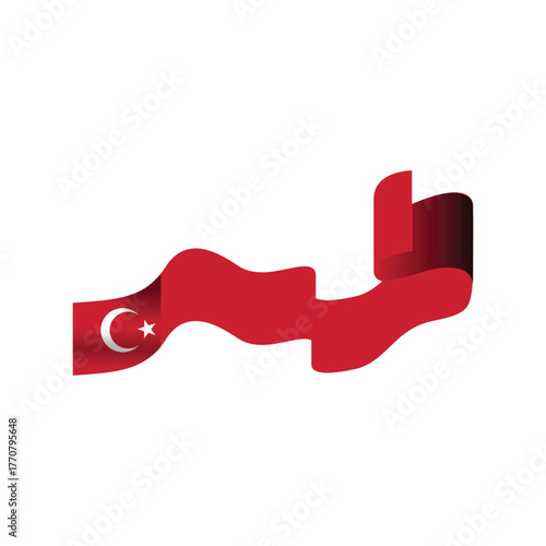 Turkish Republic Day Holiday Wave Flag Vector