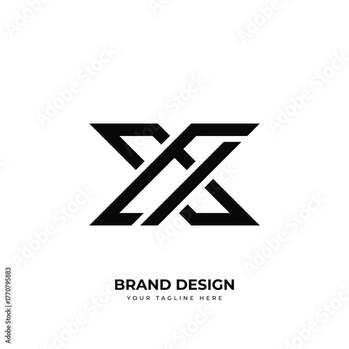 Modern Letter Ex or Xe line art minimal monogram logo
