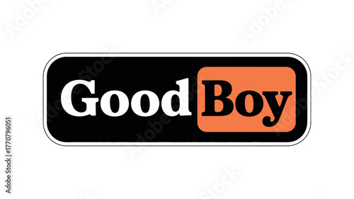 The 'Good Boy' logo is presented on a white background.