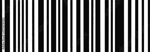 Abstract Black and White Barcode Pattern with Vertical Lines - Clean and Minimalist Design