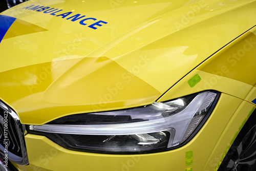 the hood of an ambulance from the GP's office