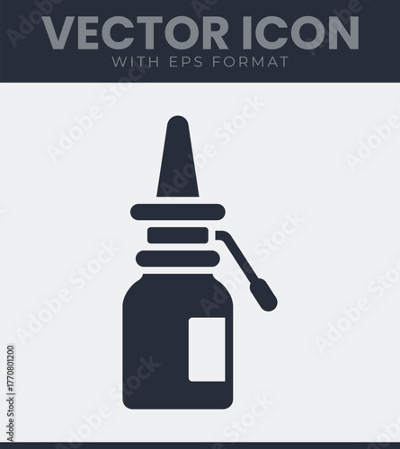 Nasal spray bottle icon for health and medical graphics