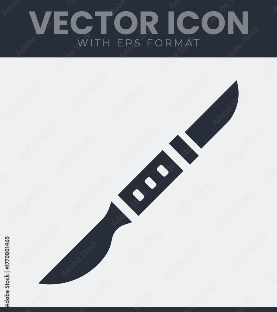 Obraz premium Scalpel surgical tool vector icon simple clean design flat style