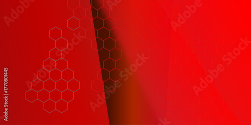 Red gradient banner background. abstract texture digital bright cover. Red polygonal background with golden lines. Landing page dynamic cover. Diagonal strips pattern. . Vector illustration .
