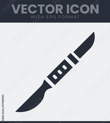 Scalpel surgical tool vector icon simple clean design flat style