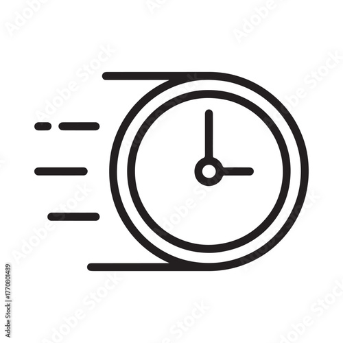Speedy clock icon representing fast time passing and urgent deadlines
