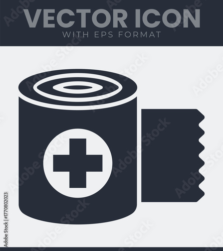 Medical bandage roll first aid cross symbol healthcare medicine treatment help