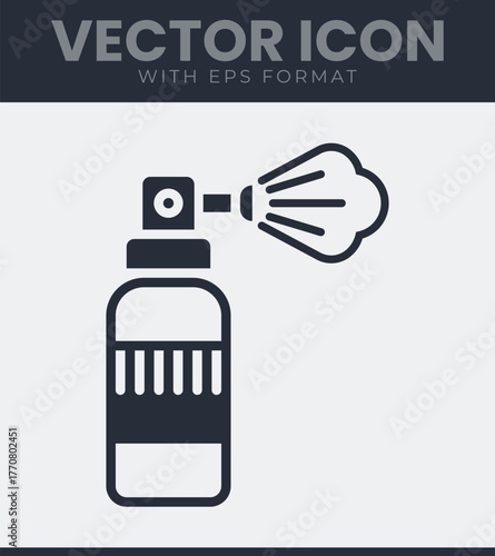 Spray bottle icon with mist cloud for cleaning and cosmetics