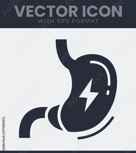 Stomach pain icon health digestive system illness vector graphic