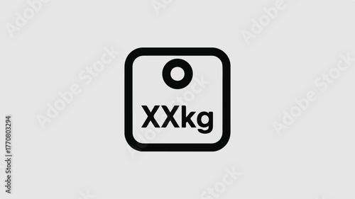 Black and white icon of a scale with weight indicator measurement kilograms