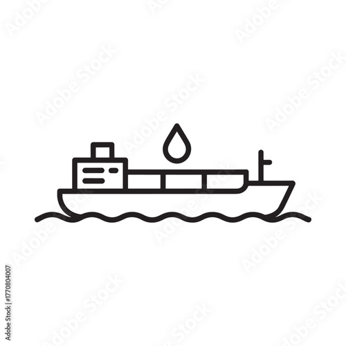 Modern cargo ship transporting liquid fuel across wavy ocean waters
