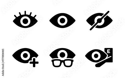 Eye icons set for vision and optometry services