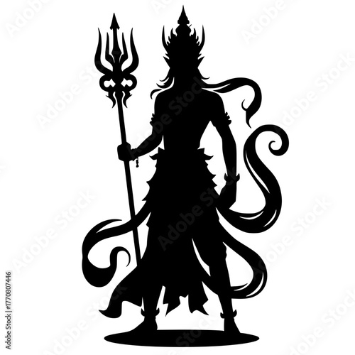 Silhouette of Majapahit knight
