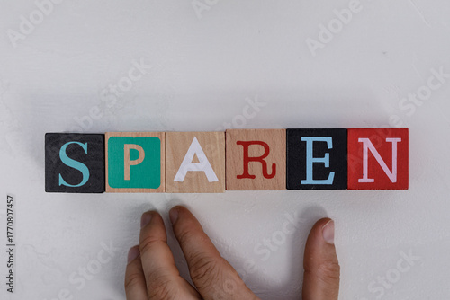 Creative wooden blocks spel...