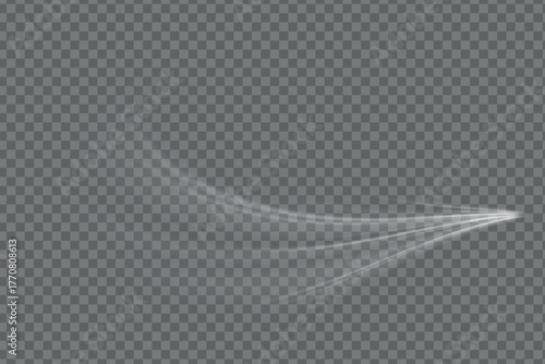 Stream of fresh wind png. Imitation of the exit of cold air from the air conditioner. Cold winter wind texture. Holiday vector blizzard. Christmas effect of a cold blizzard. Vector PNG.