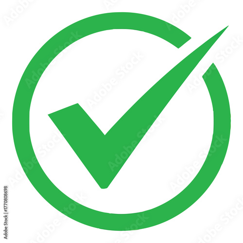 Checkmark green symbol success option choice positive approval confirmation done vector
