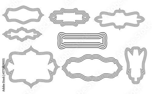 Set of decorative ornamental frames and borders in various shapes