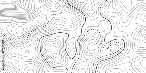 Topographic map pattern background vector .Modern design with White background with topographic wavy pattern design.paper texture Imitation of a geographical map shades