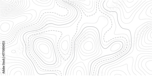 Topographic map pattern background vector .Modern design with White background with topographic wavy pattern design.paper texture Imitation of a geographical map shades