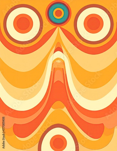 Retro Geometric Pattern in Warm Earth Tones - A Nostalgic Design.