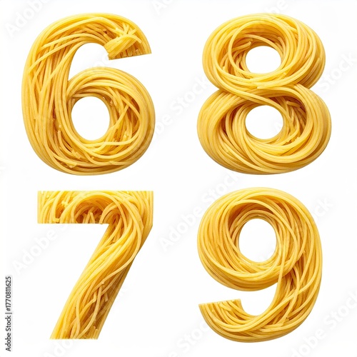 Pasta Numbers - Creative Food Art with Spaghetti Shapes.