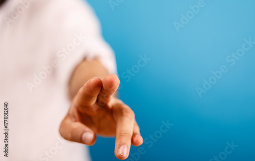 A close up shot of a hand p...
