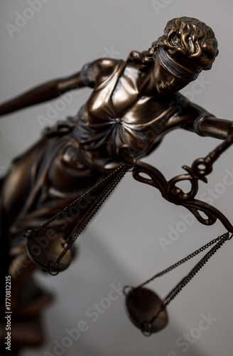 Close-up of Lady Justice sc...