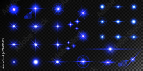 Lens Flare, light glow effect. sun or realistic shining star with backlight effect.
bokeh glitter and sparkles or sparkles on transparent background.