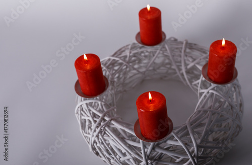 Advent wreath with four lit...